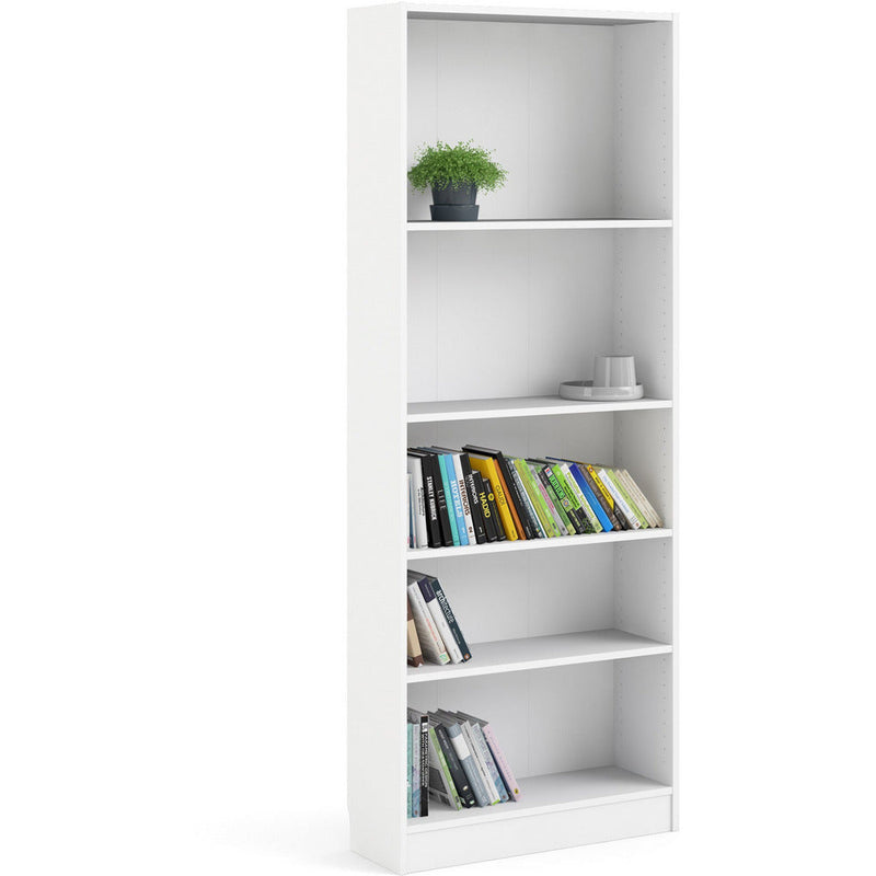 Bassett White Tall Wide Narrow Bookcase With 4 Shelves