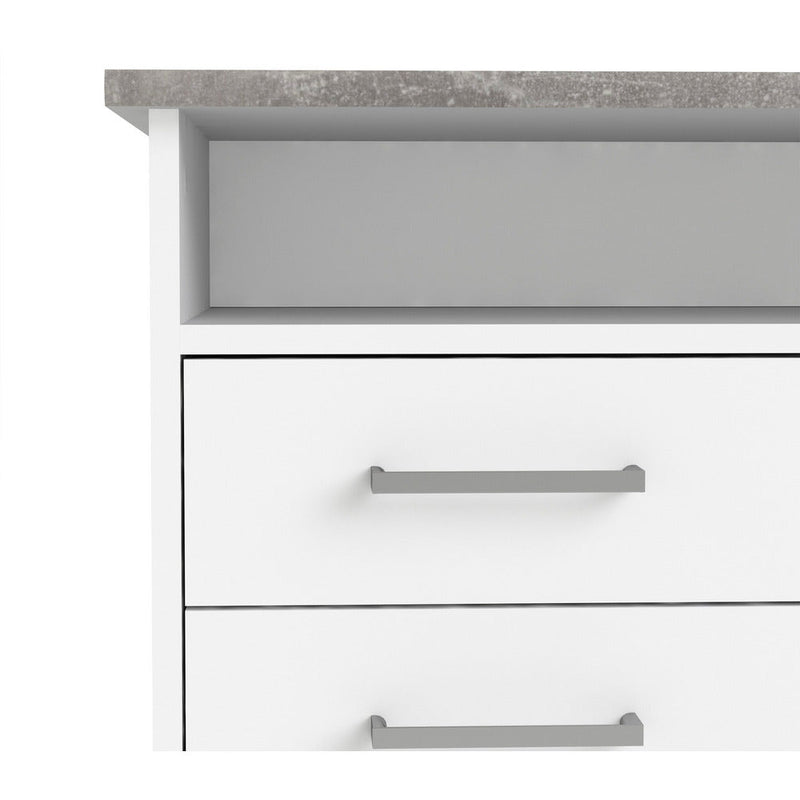 Function Plus White & Grey 4 Drawer 1 Door Office Desk