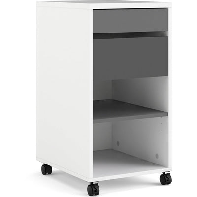 Function Plus White & Grey 2 Drawer + 1 Shelf Mobile Cabinet