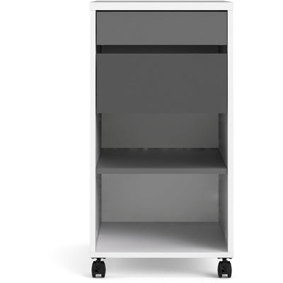 Function Plus White & Grey 2 Drawer + 1 Shelf Mobile Cabinet