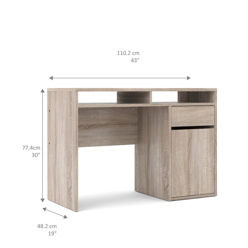 Function Plus Desk 1 Door 1 Drawer in Truffle Oak 71970488CJCJ