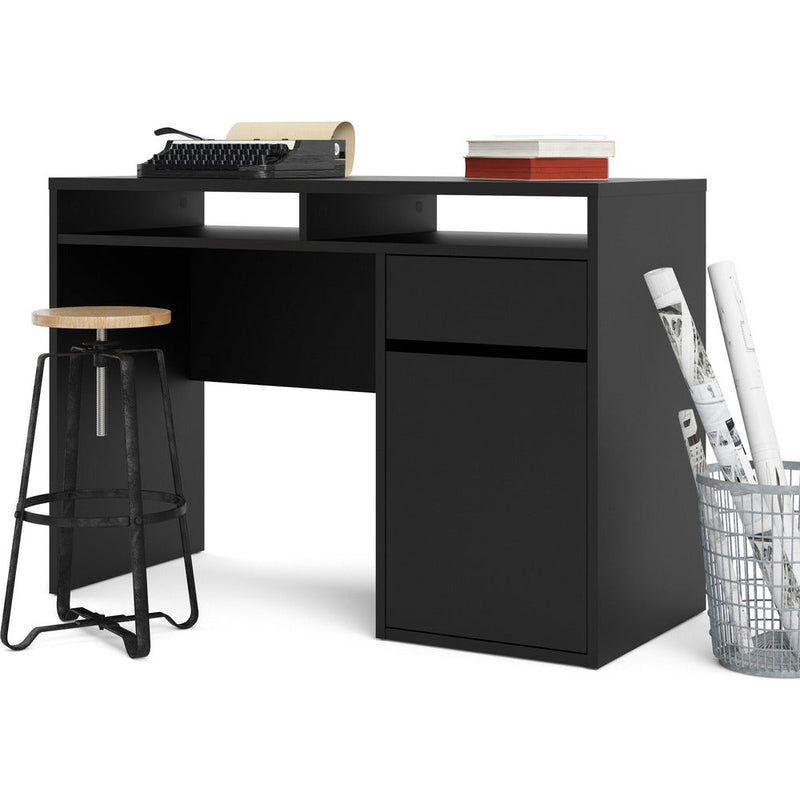 Function Plus Black 1 Door 1 Drawer Office Desk