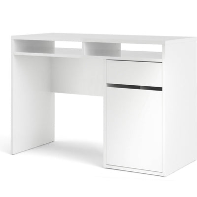 Function Plus White 1 Door 1 Drawer Office Desk