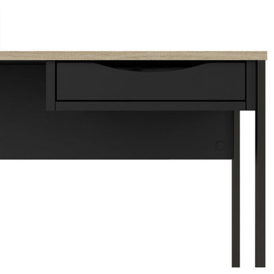 Function Plus Black Wide 1 Drawer Office Desk