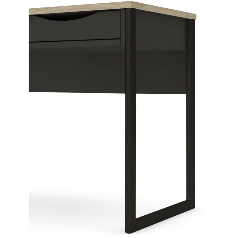 Function Plus Black Wide 1 Drawer Office Desk