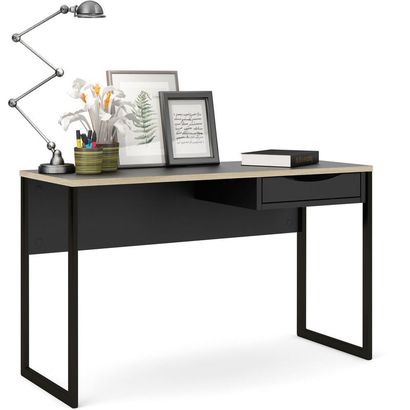 Function Plus Black Wide 1 Drawer Office Desk