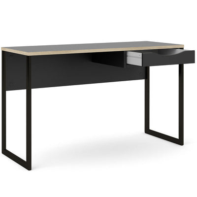 Function Plus Black Wide 1 Drawer Office Desk