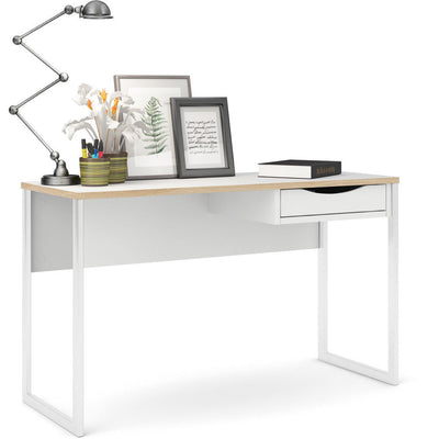 Function Plus White Wide 1 Drawer Office Desk