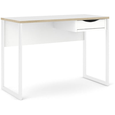 Function Plus White 1 Drawer Office Desk