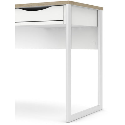 Function Plus White 1 Drawer Office Desk