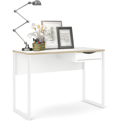 Function Plus White 1 Drawer Office Desk