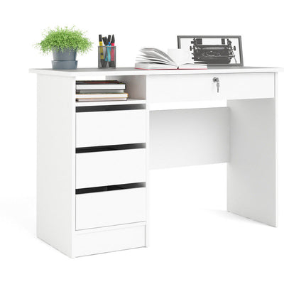 Function Plus White 3+1 Handle Free Drawer Office Desk