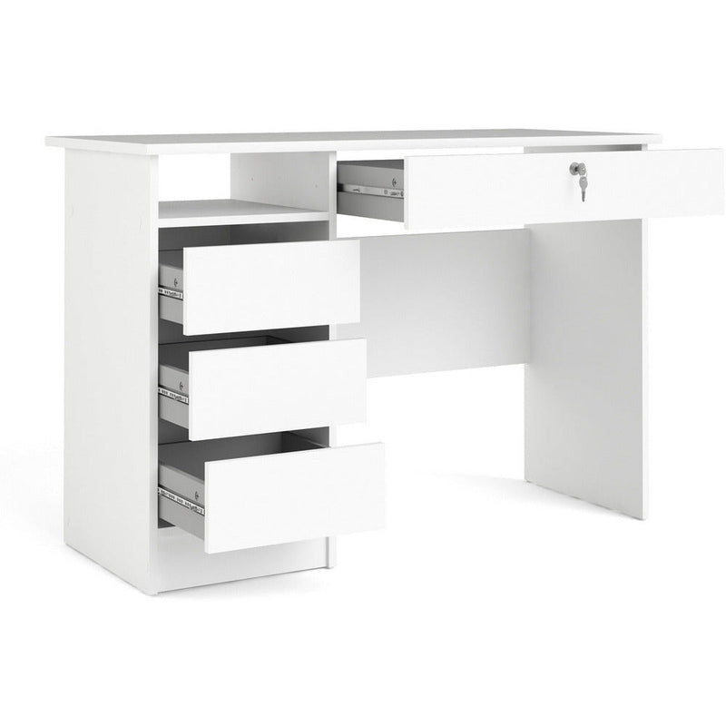 Function Plus White 3+1 Handle Free Drawer Office Desk