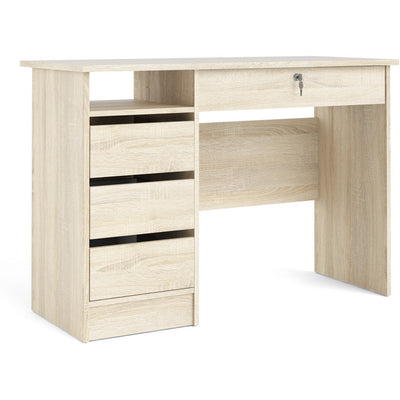 Function Plus Oak 3+1 Handle Free Drawer Office Desk