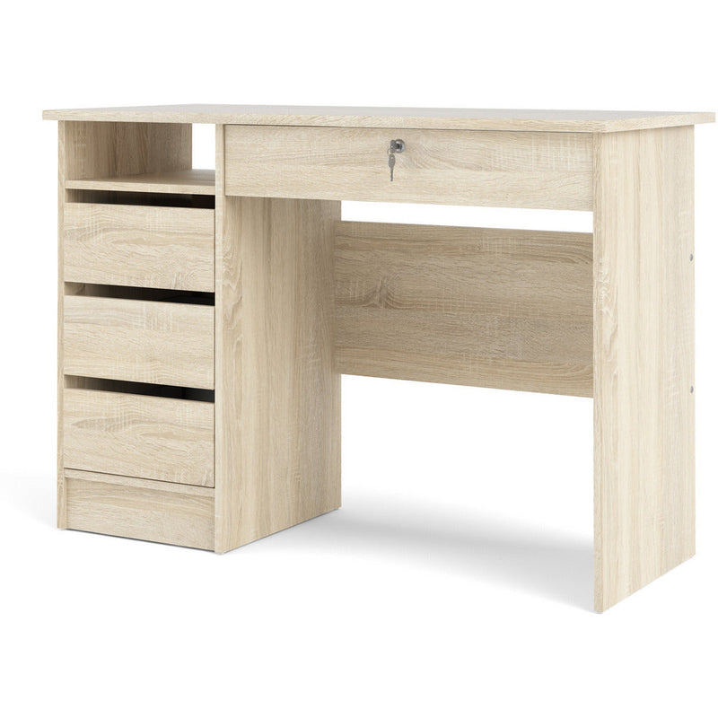 Function Plus Oak 3+1 Handle Free Drawer Office Desk