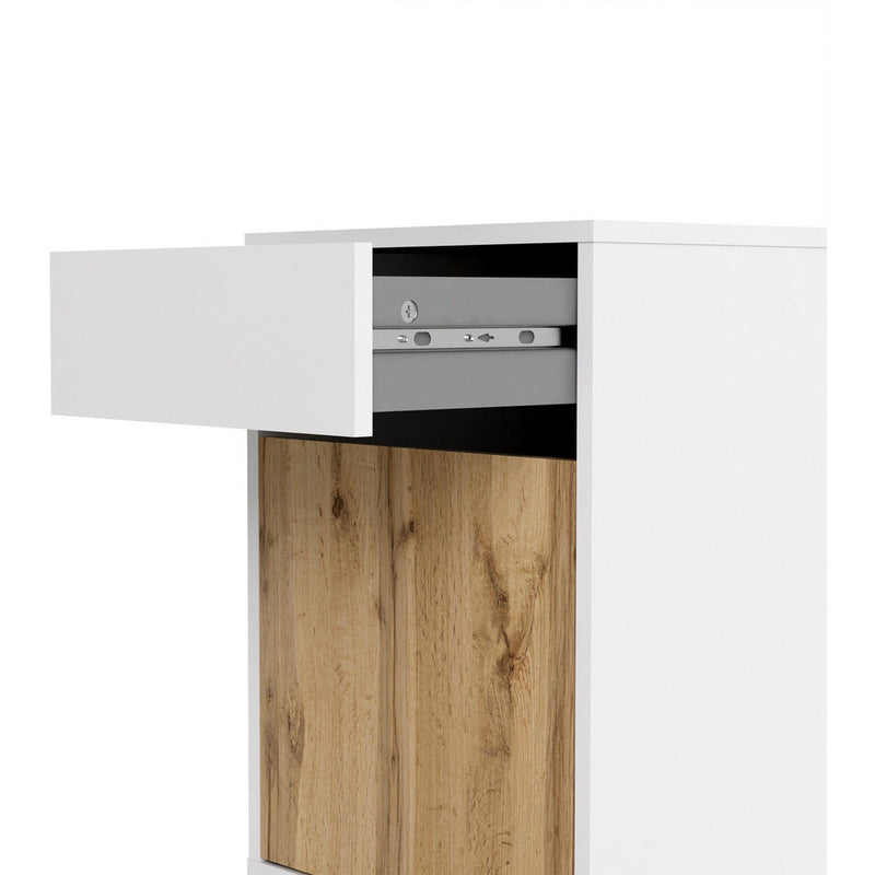 Function Plus White & Wotan Light Oak Mobile Cabinet