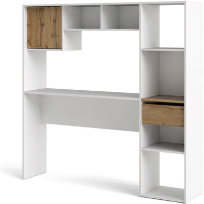 Function Plus White & Wotan Light Oak Multi Desk