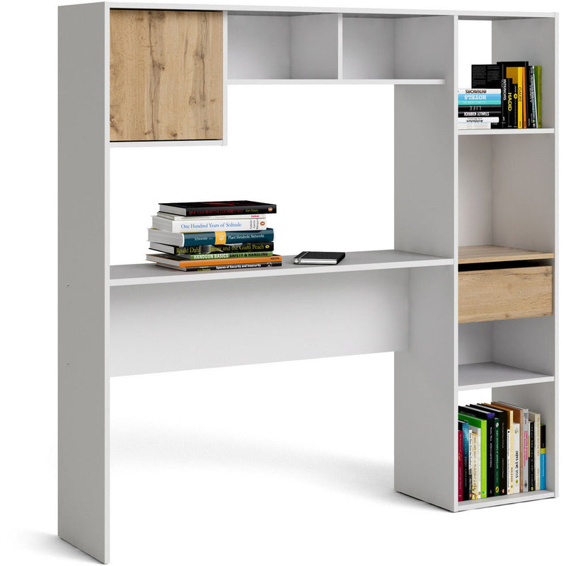 Function Plus White & Wotan Light Oak Multi Desk