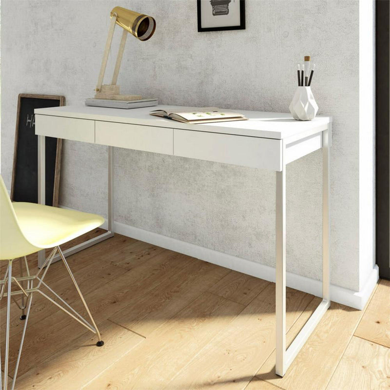 Function Plus White 3 Drawer Office Desk