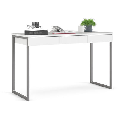 Function Plus White 3 Drawer Office Desk