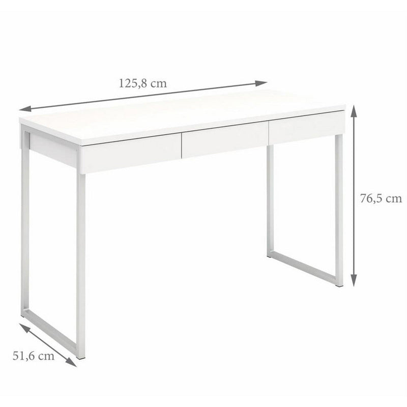 Function Plus White 3 Drawer Office Desk