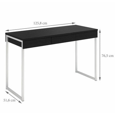 Function Plus Black 3 Drawer Office Desk