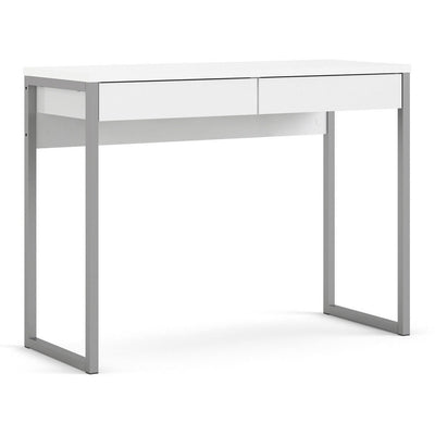 Function Plus White High Gloss 2 Drawer Office Desk