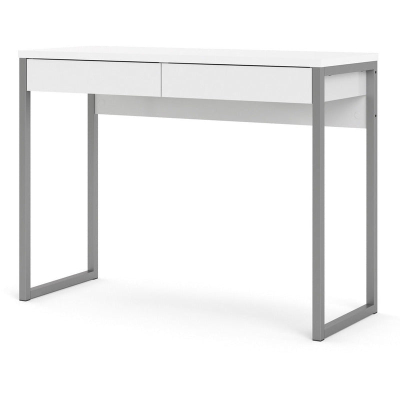 Function Plus White High Gloss 2 Drawer Office Desk