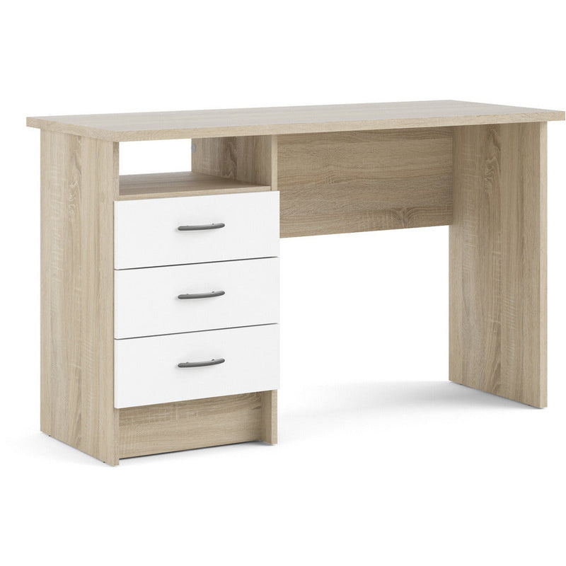 Function Plus Oak & White With 3 Drawer Office Desk