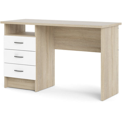 Function Plus Oak & White With 3 Drawer Office Desk