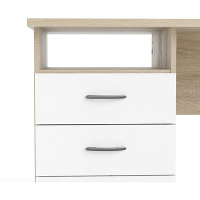 Function Plus Oak & White With 3 Drawer Office Desk