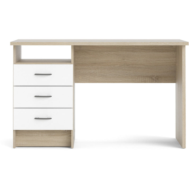 Function Plus Oak & White With 3 Drawer Office Desk