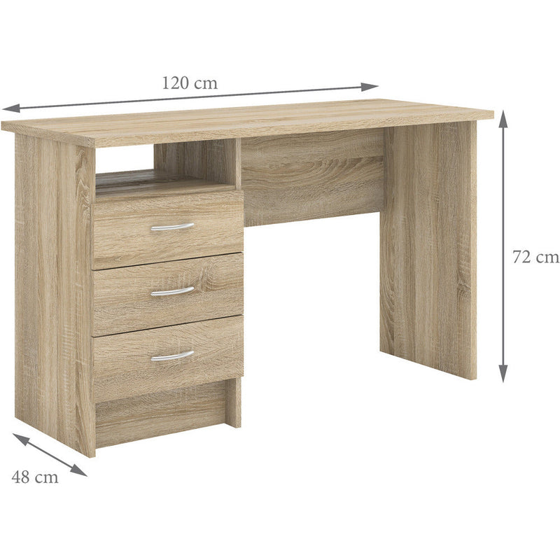 Function Plus Oak With 3 Drawer Office Desk