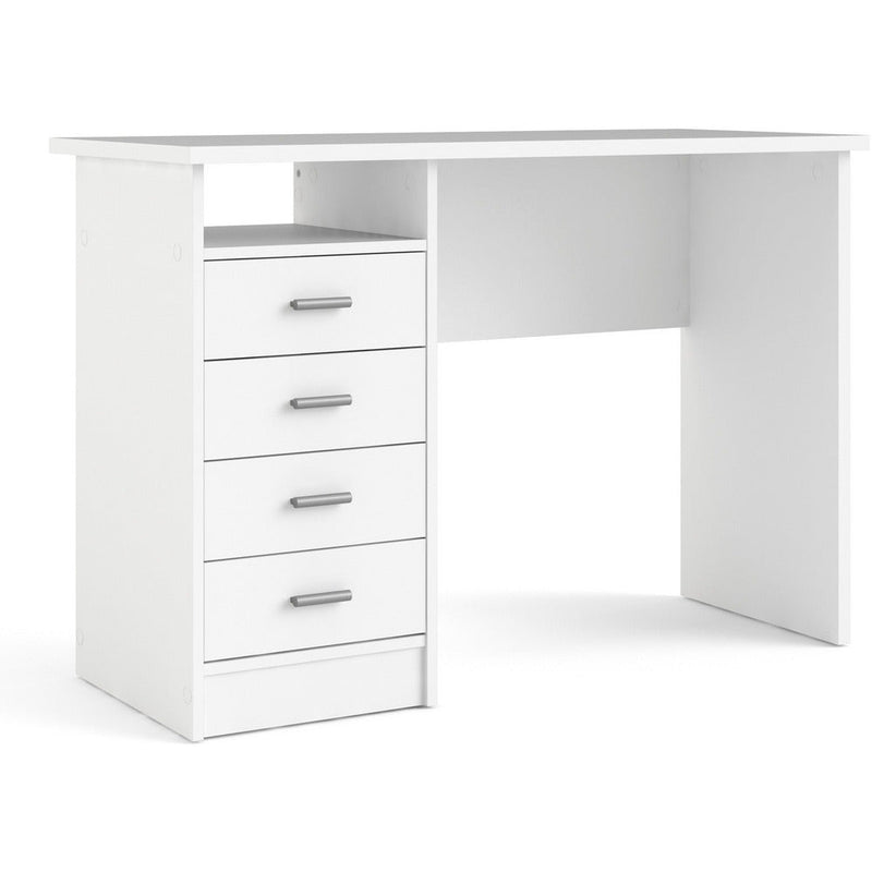 Function Plus White 4 Drawer Office Desk