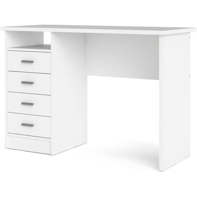 Function Plus White 4 Drawer Office Desk