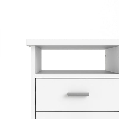 Function Plus White 4 Drawer Office Desk