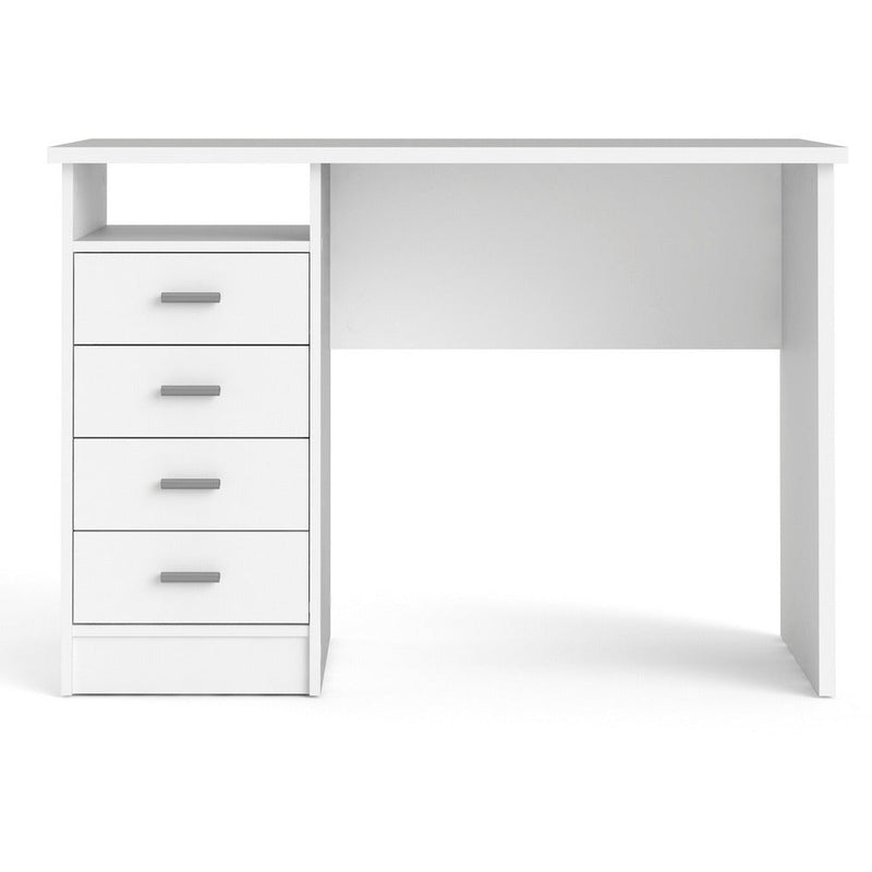 Function Plus White 4 Drawer Office Desk