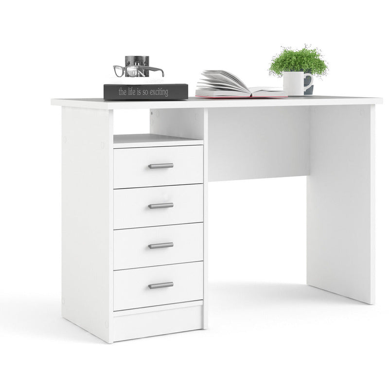 Function Plus White 4 Drawer Office Desk