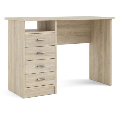 Function Plus Oak 4 Drawer Office Desk