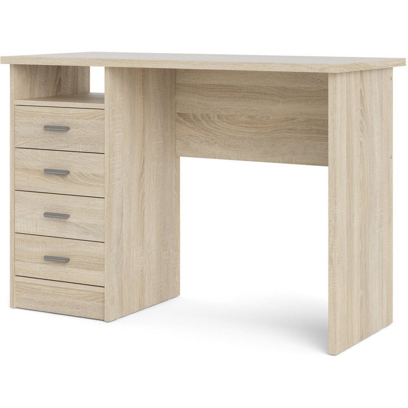 Function Plus Oak 4 Drawer Office Desk