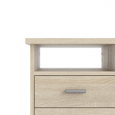 Function Plus Oak 4 Drawer Office Desk