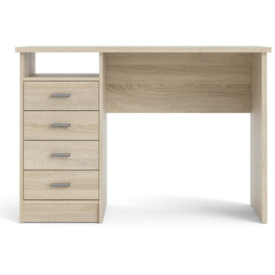 Function Plus Oak 4 Drawer Office Desk