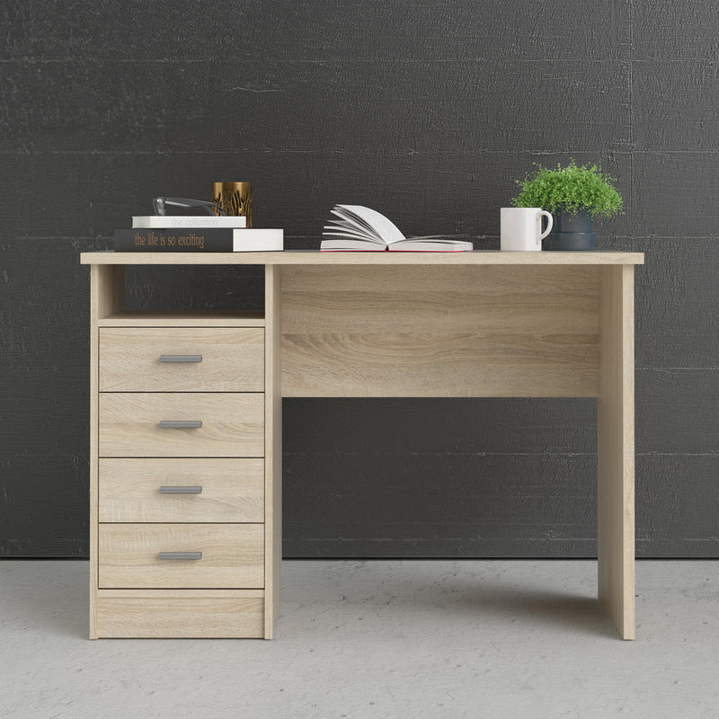 Function Plus Oak 4 Drawer Office Desk