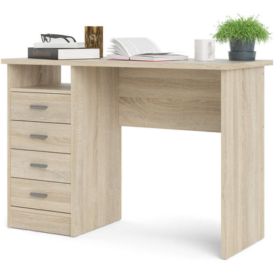 Function Plus Oak 4 Drawer Office Desk