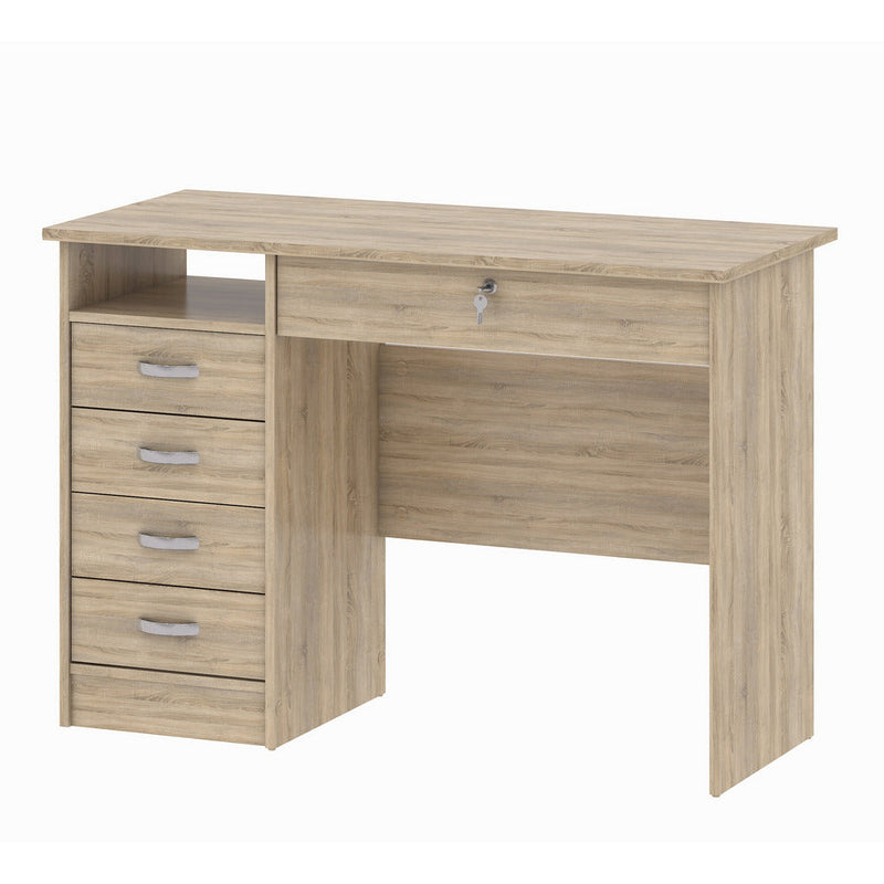 Function Plus Oak 5 Drawer Office Desk