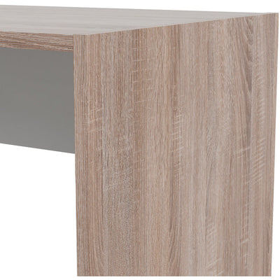 Function Plus White & Truffle Oak Desk 6 Shelf Bookcase