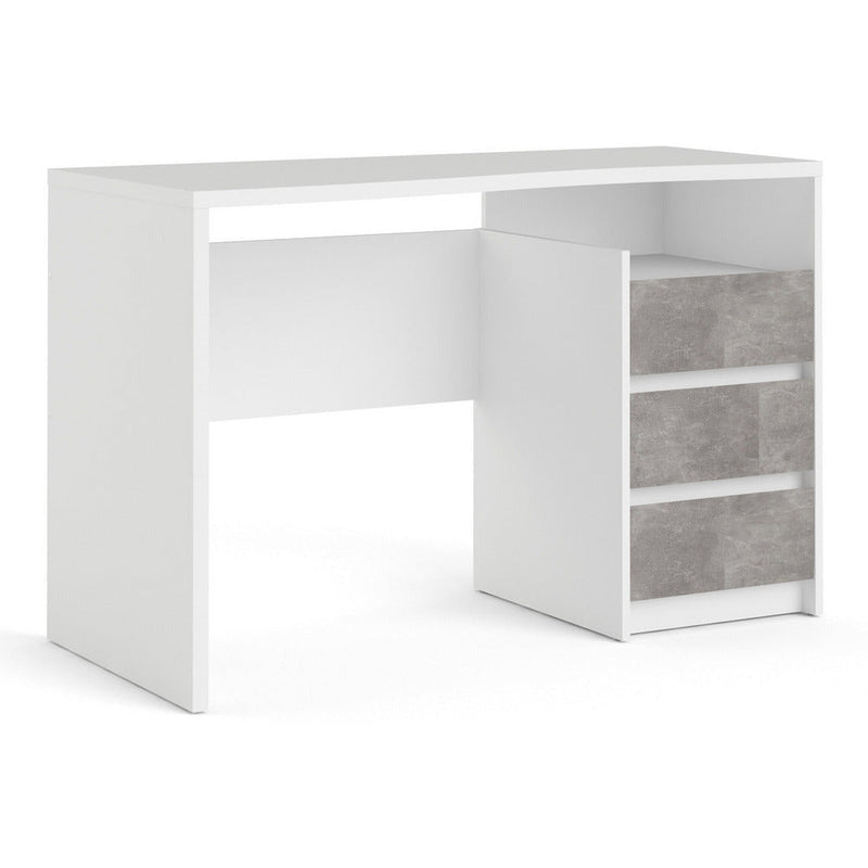 Function Plus White & Grey 3 Drawer Office Desk