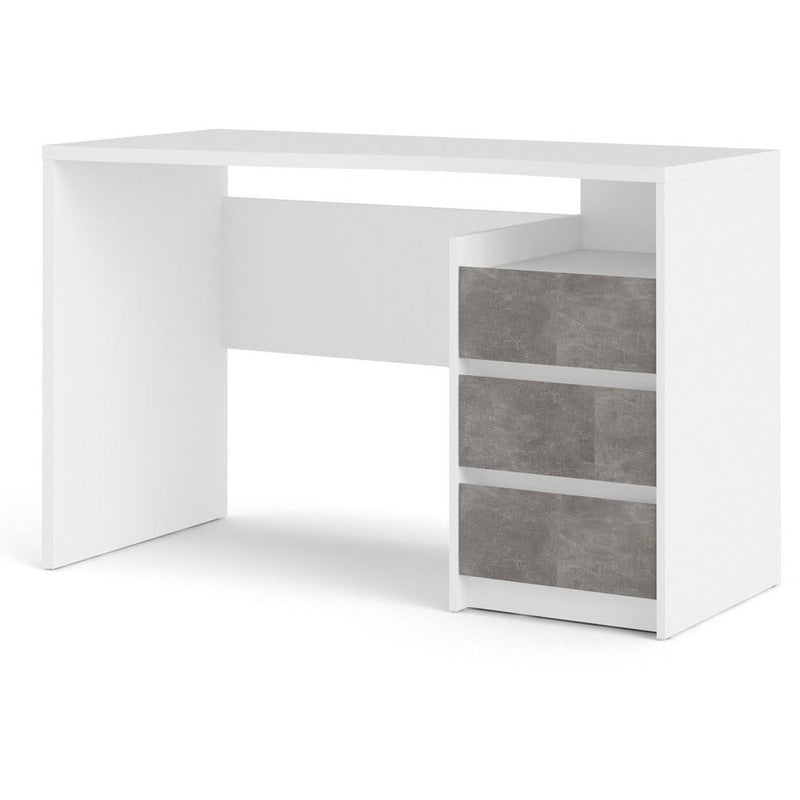 Function Plus White & Grey 3 Drawer Office Desk