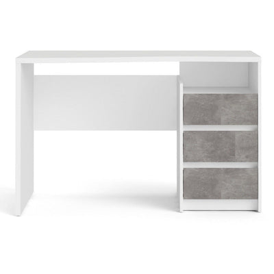 Function Plus White & Grey 3 Drawer Office Desk