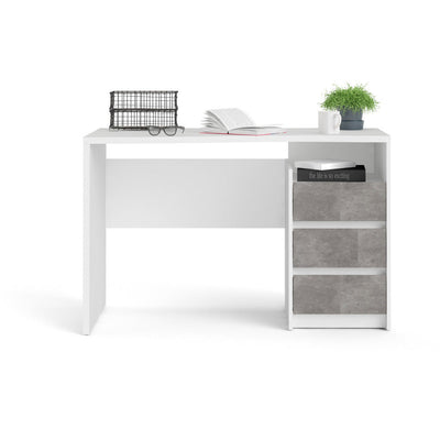 Function Plus White & Grey 3 Drawer Office Desk